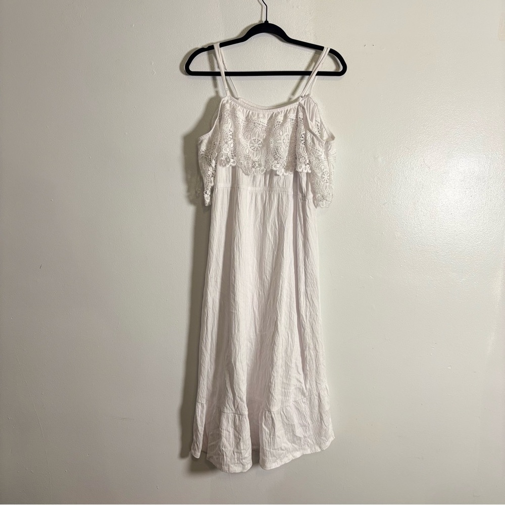 No Boundaries White Lace Boho Maxi Dress XXXL Cottagecore NWT